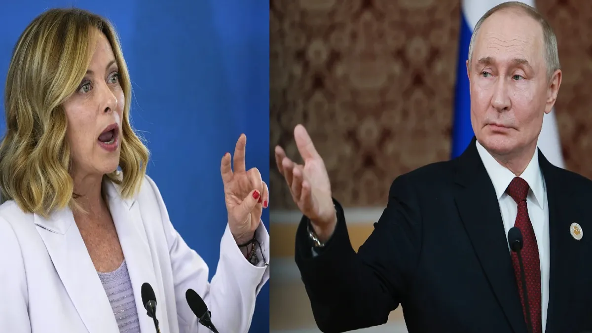 Vladimir Putin (R) Giorgia Meloni (L)- India TV Hindi