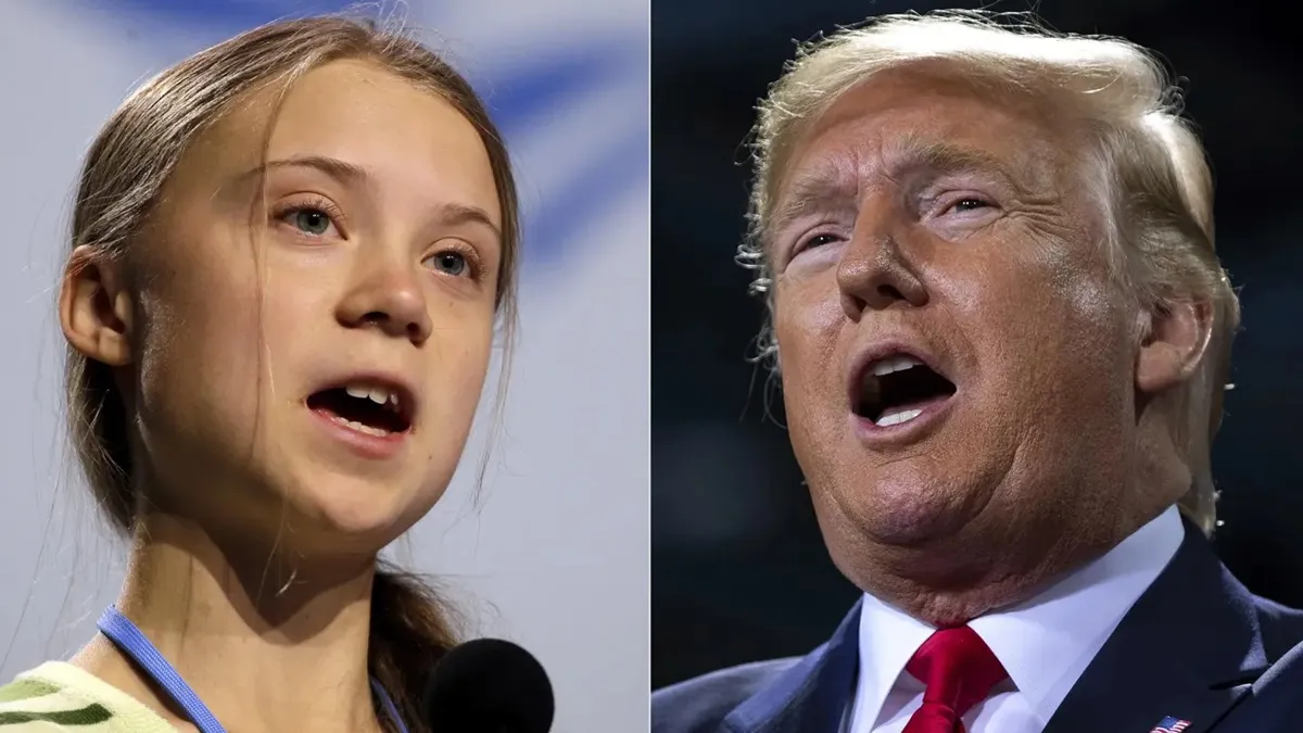 Greta Thunberg (L) Donald Trump (R) - India TV Hindi