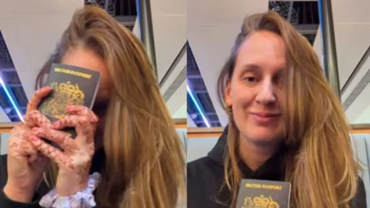 british woman indian visa video, british woman on Indian visa, british woman viral video, british wo- India TV Hindi