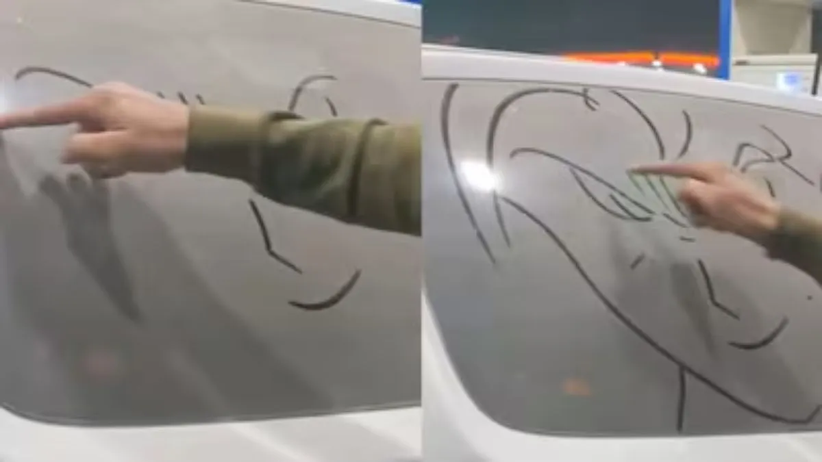 viral video, goku drawing on car, goku on car video, goku drawing on car video, viral news, news in - India TV Hindi