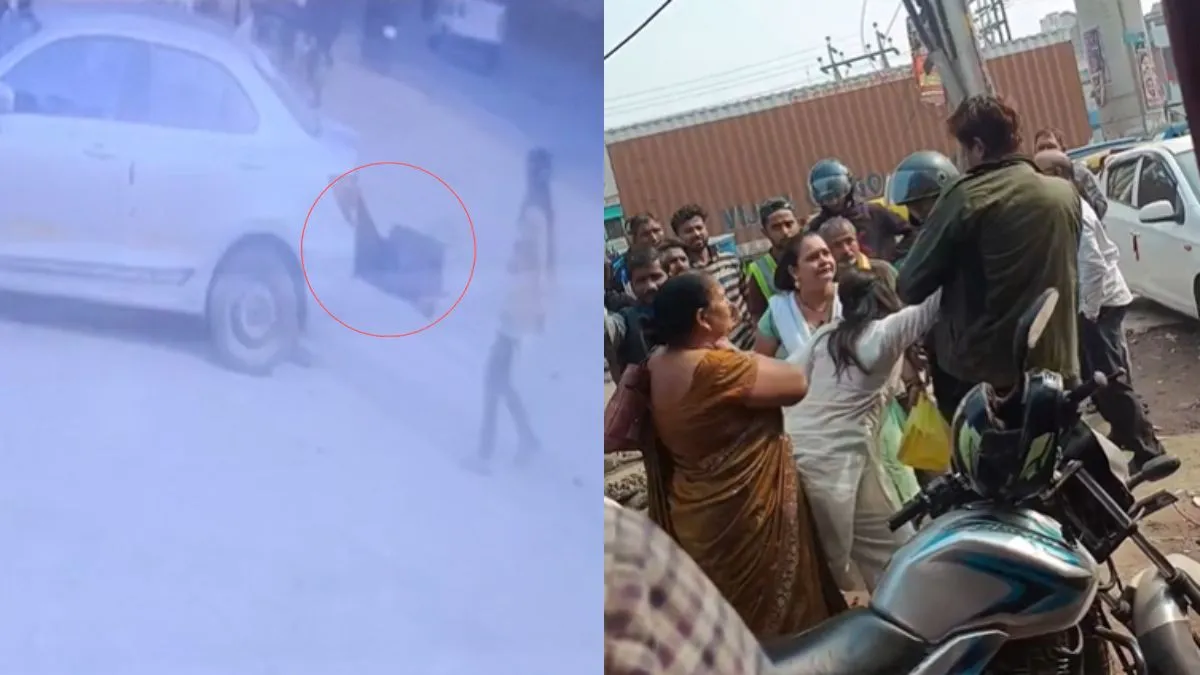 पुलिसकर्मी के साथ भीड़ ने की मारपीट। - India TV Hindi