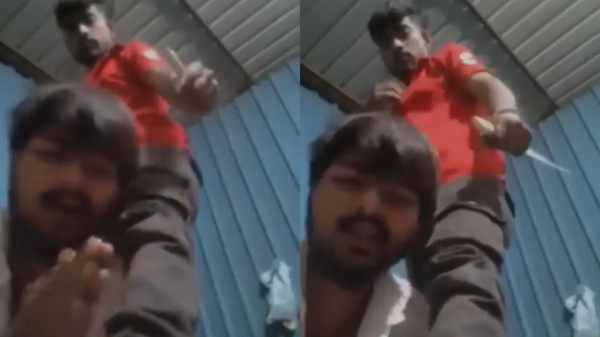 युवक के साथ मारपीट करता शख्स- India TV Hindi