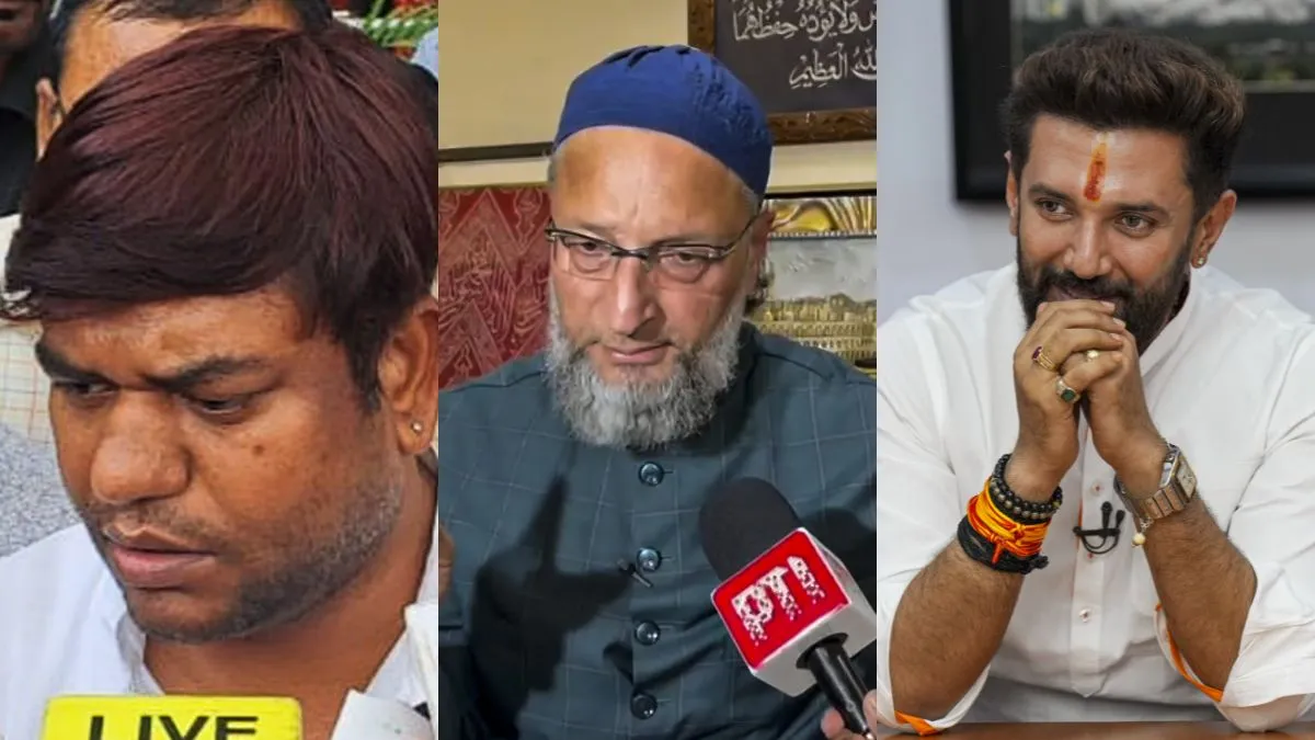 मुकेश सहनी, असदुद्दीन ओवैसी और चिराग पासवान। फाइल- India TV Hindi