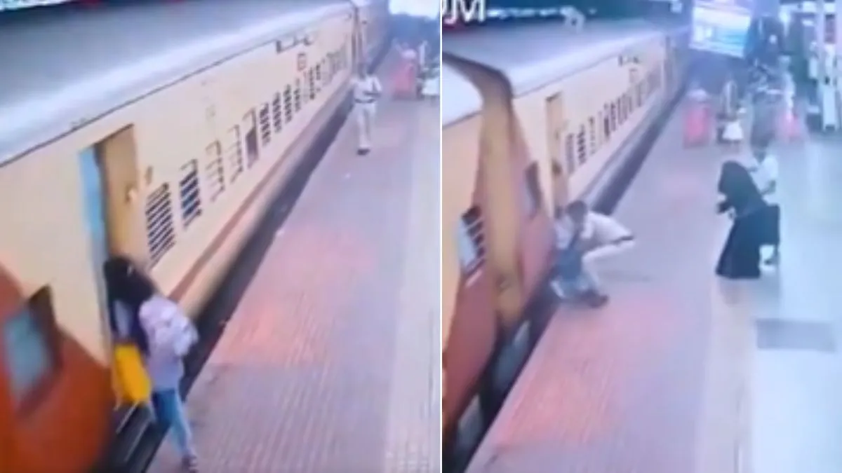 train accident ka video,train accident ka video viral, rpf policeman save life, train accident, trai- India TV Hindi