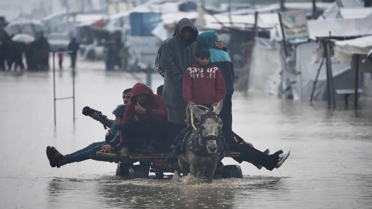 Gaza Rain And Flood- India TV Hindi