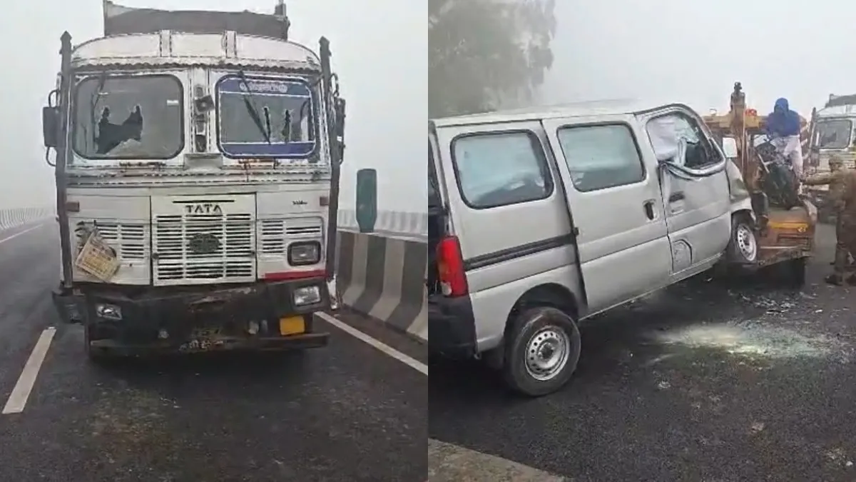 ट्रक ने इक्को गाड़ी को मारी टक्कर- India TV Hindi