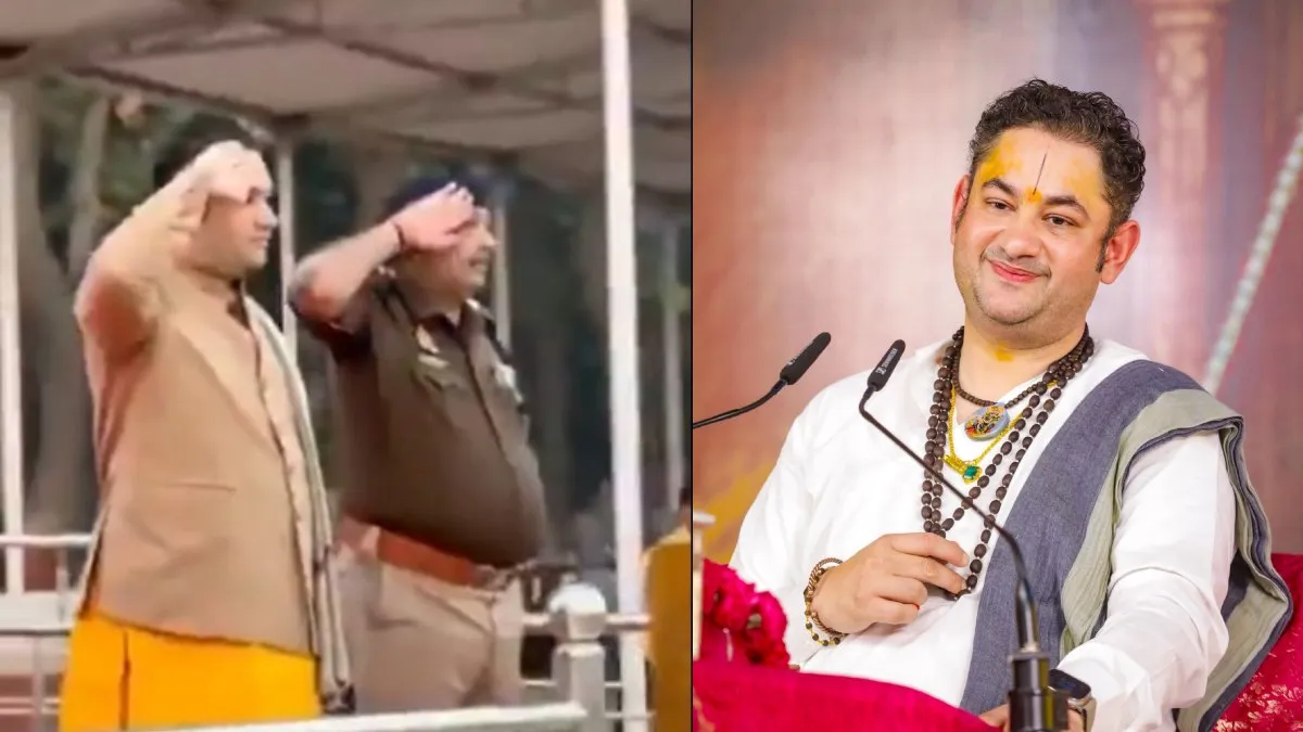 Sri Pundrik Goswami bahraich police guard of honour controversy- India TV Hindi