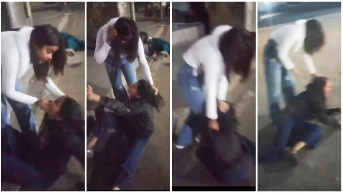 लड़कियों के बीच मारपीट का वीडियो हुआ वायरल। - India TV Hindi