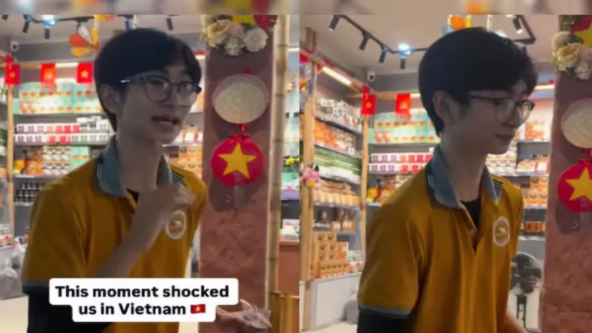 Indian tourists with Vietnamese man, Vietnamese man speak gujarati video, viral news, viral video, v- India TV Hindi