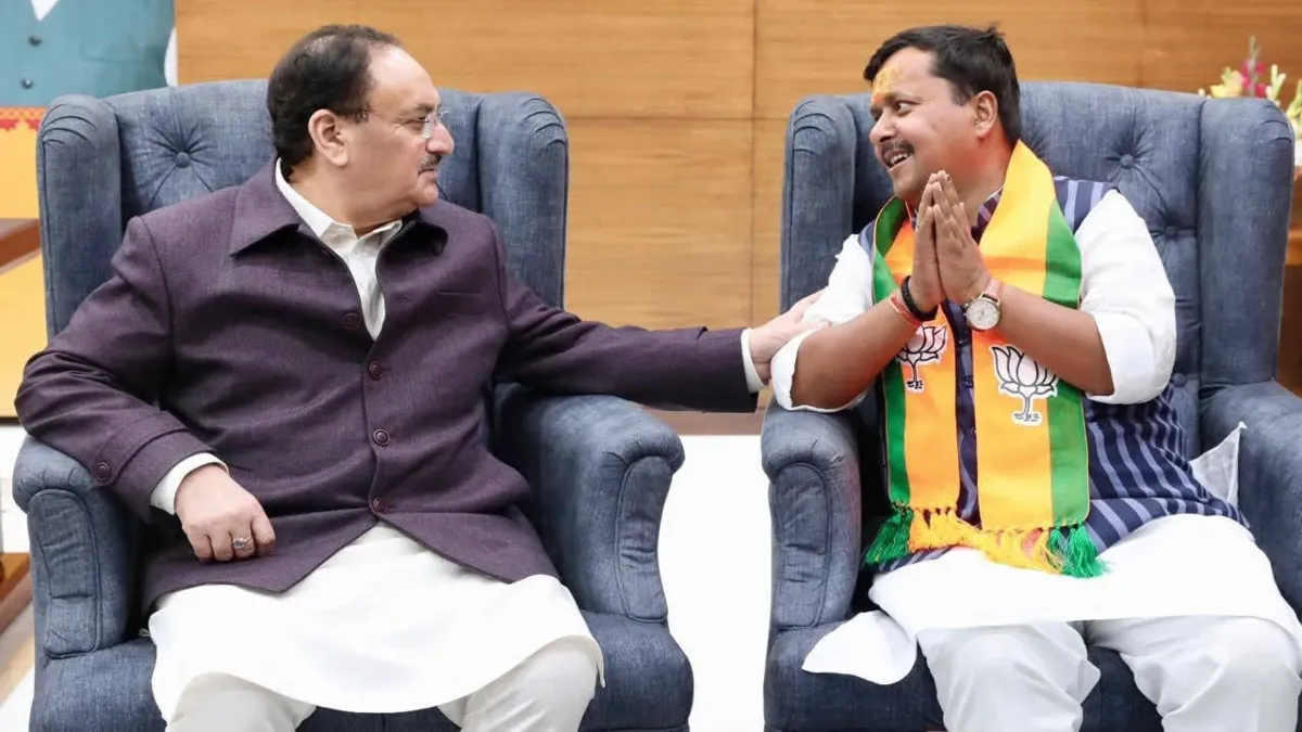 बीजेपी अध्यक्ष जेपी नड्डा, कार्यकारी राष्ट्रीय अध्यक्ष नितिन नबीन- इंडिया टीवी हिंदी