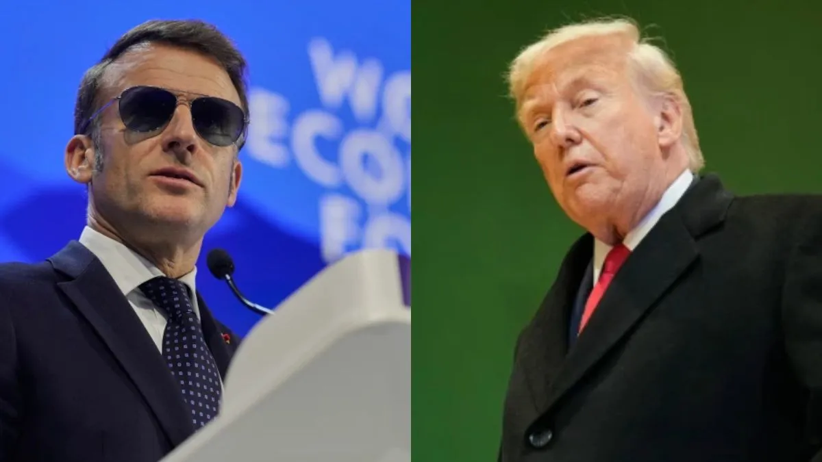 Macron sunglasses Davos, Trump Macron controversy, Davos World Economic Forum- India TV Hindi