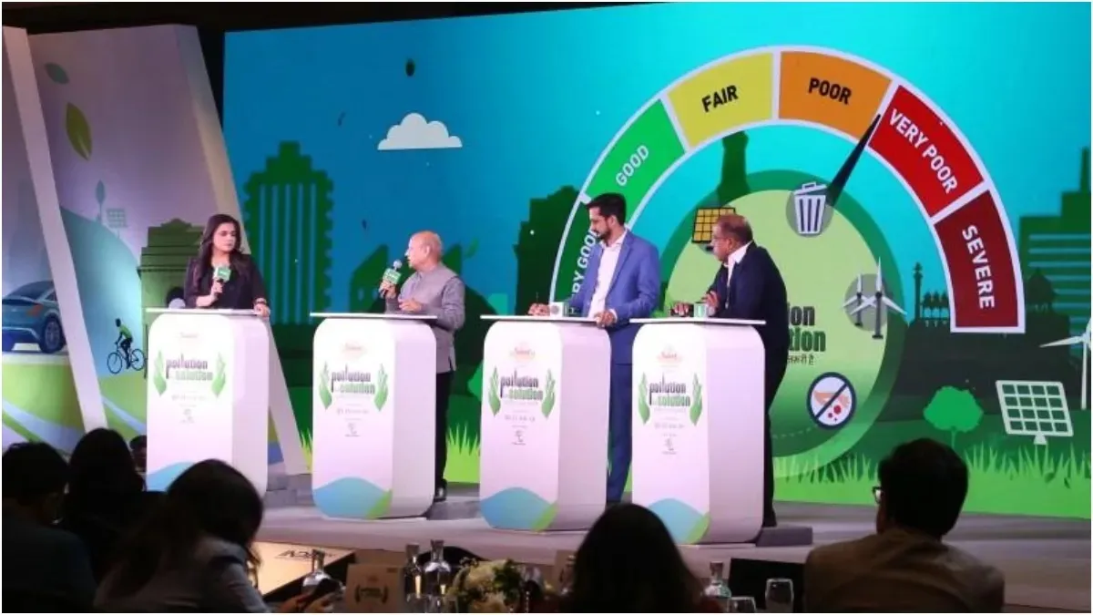 Mohan P George and Prof Dr Bhola Ram Gurjar at Pollution Ka Solution Conclave.- India TV Hindi