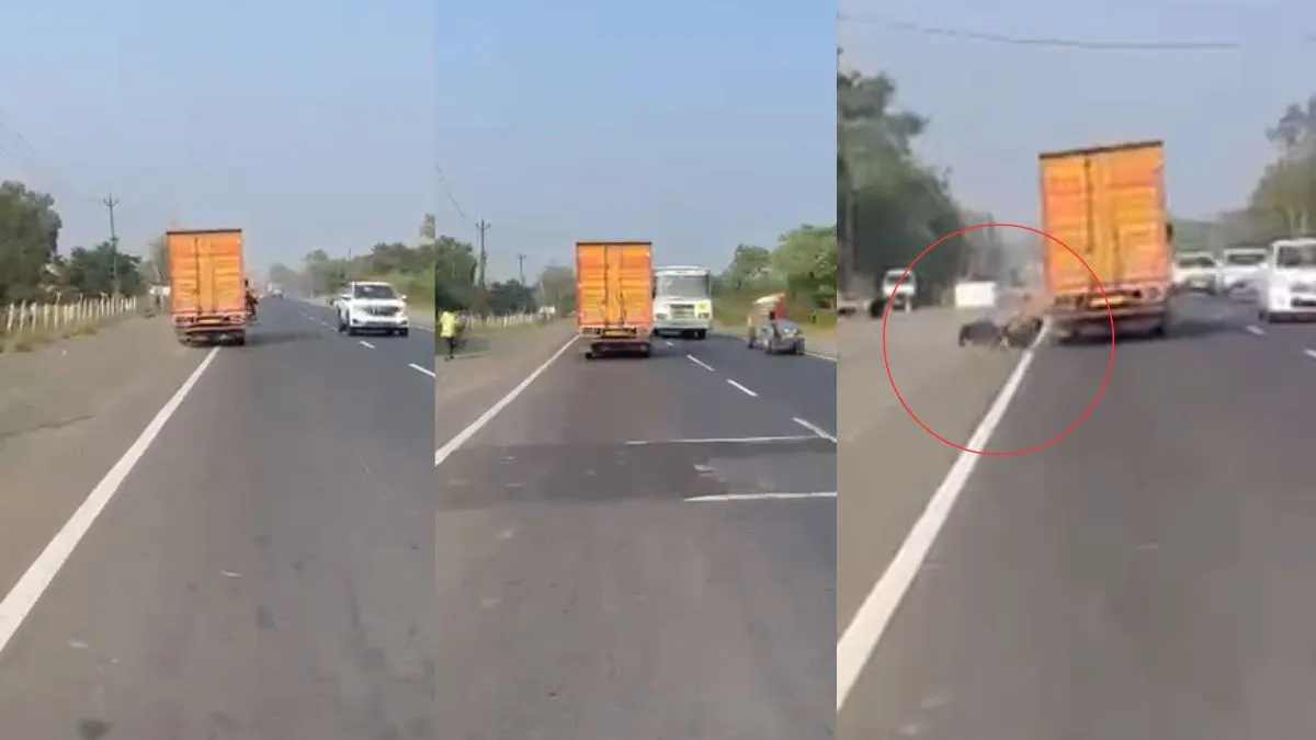 ट्रक ने बाइक सवार को मारी टक्कर।- India TV Hindi