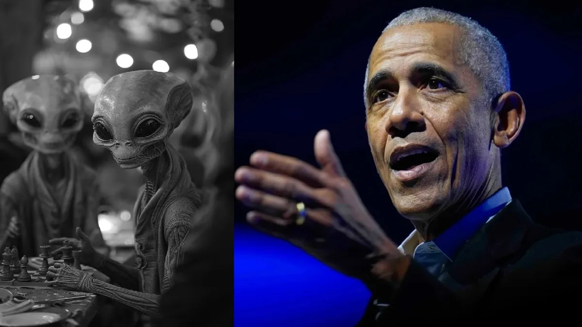 Barack Obama (R) Aliens (Representational Image) (L)- India TV Hindi