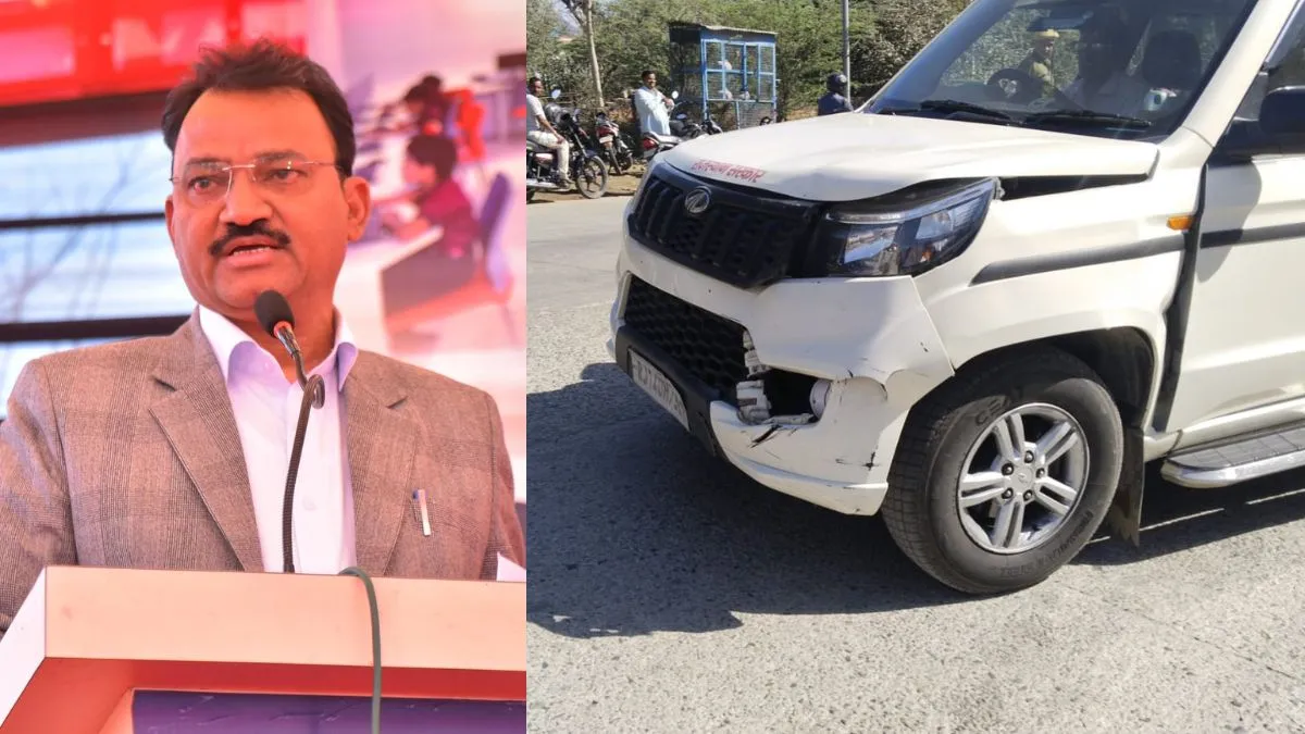 डिप्टी सीएम के काफिले में घुसी कार।- India TV Hindi