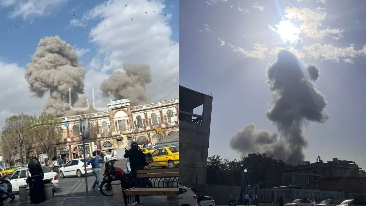 इजरायल के हमले के बाद ईरान में उठता ऊंचा धुआं।- India TV Hindi