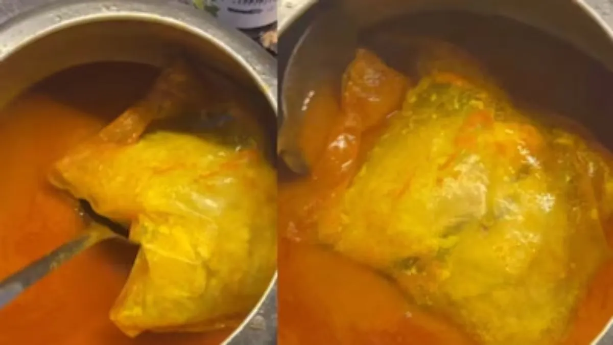 maid cooked chicken with packet, funny video viral, funny maid recipe, viral video, viral news, indi- India TV Hindi