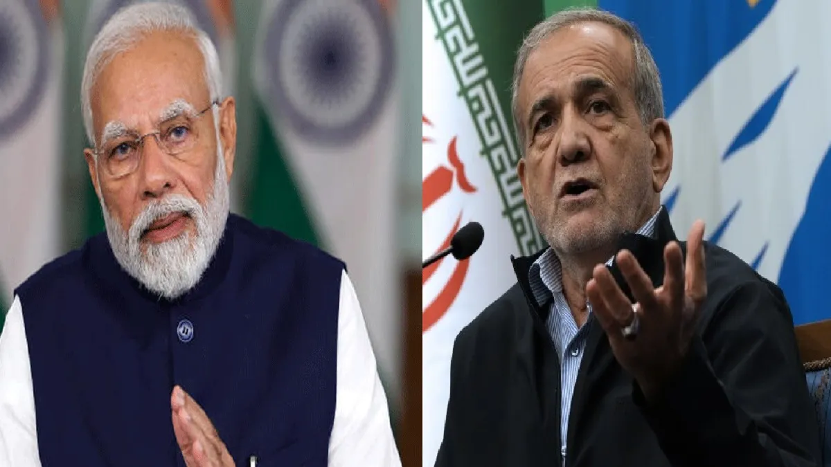 पीएम मोदी और ईरान के राष्ट्रपति मसूद पेजेश्कियन- India TV Hindi
