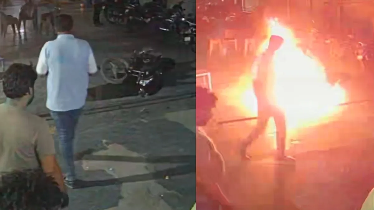 वॉचमैन की बाइक में लगा दी आग। - India TV Hindi