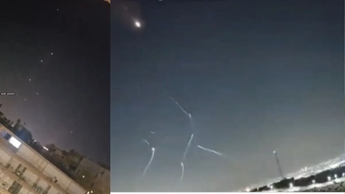 तेल-अवीव के आसमान में इजरायली इंटरसेप्टर और ईरानी मिसाइलों में हुई भीषण जंग।- India TV Hindi