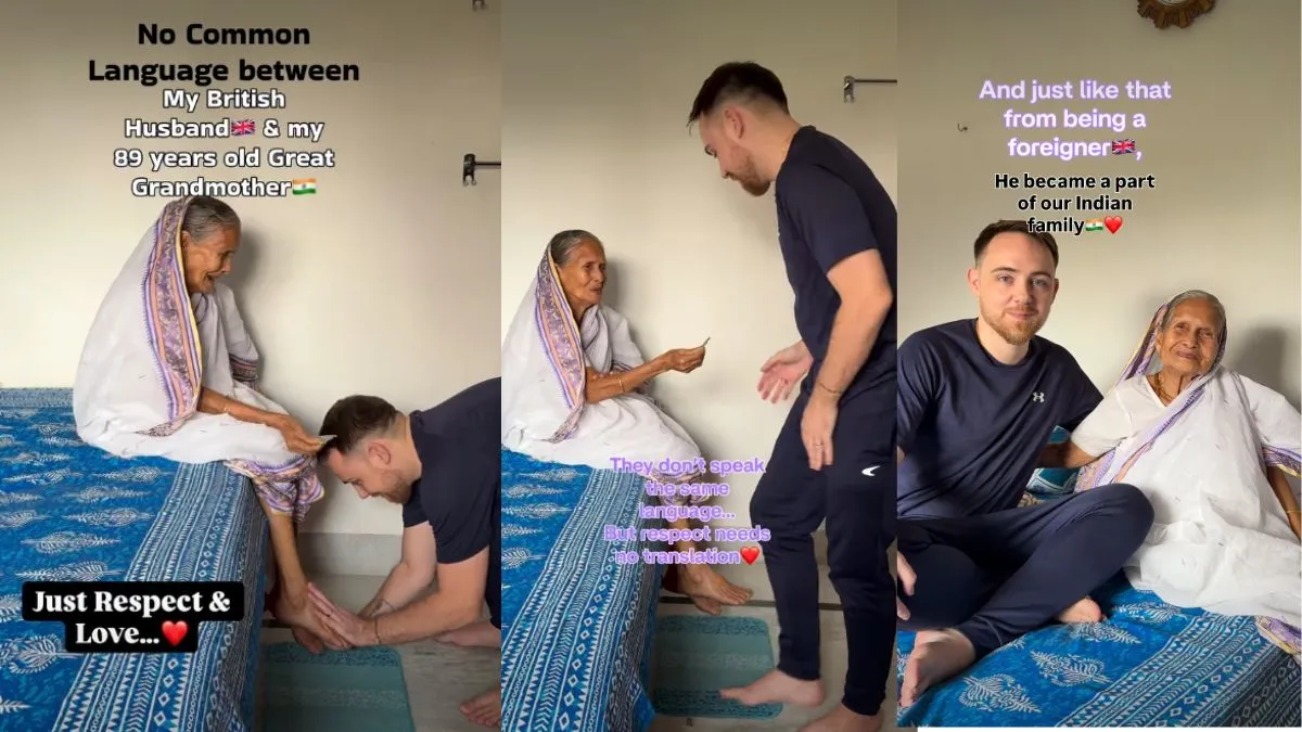 British Tourist Video, British Touris Reacted on Indian Grandmother, British Tourist in Indian Wife - India TV Hindi