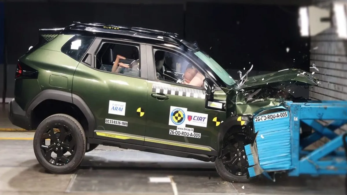 क्रैश टेस्ट के दौरान रेनॉ कीनई 2026 Duster एसयूवी।- India TV Hindi