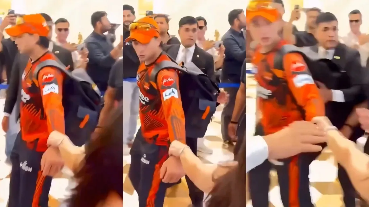 Abhishek Sharma getting pulled by a girl- India TV Hindi