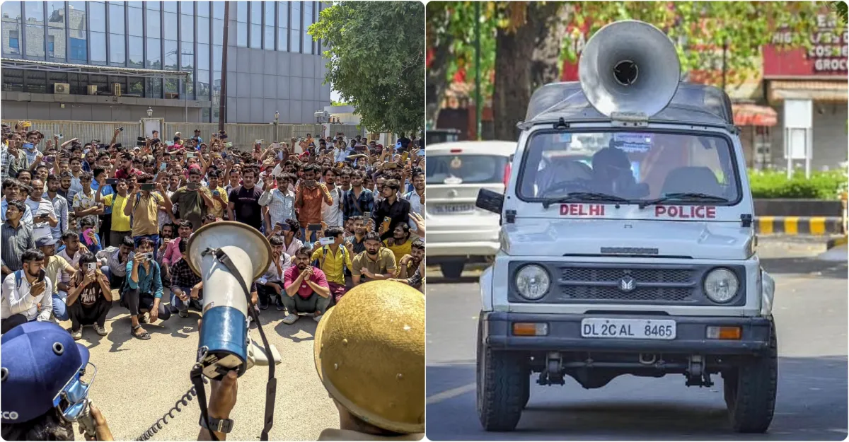 नोएडा में कंपनी के कर्मचारियों का प्रदर्शन और दिल्ली पुलिस- India TV Hindi