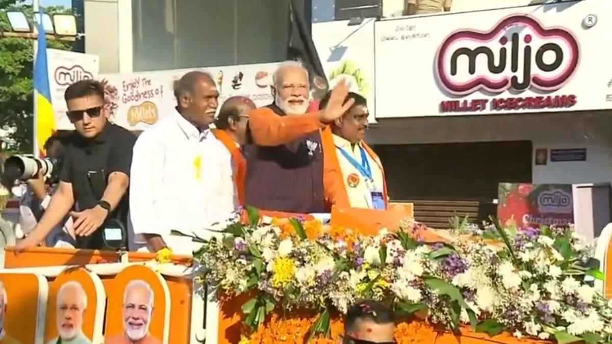 pm modi Puducherry roadshow- India TV Hindi