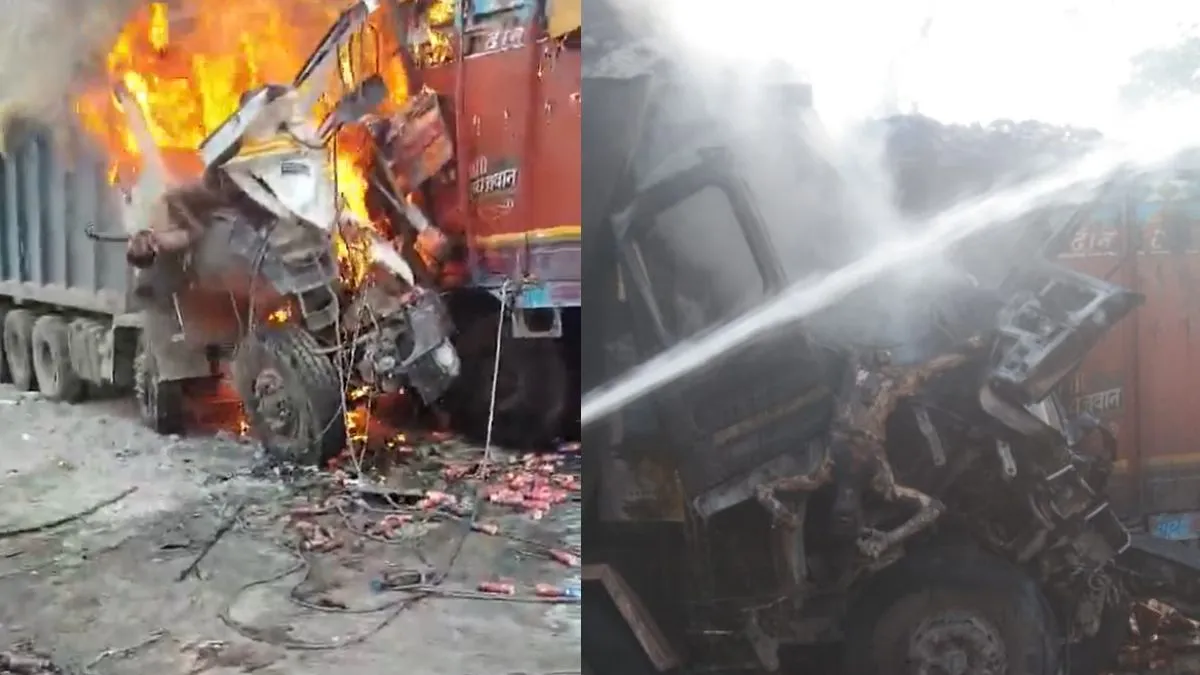 Sonbhadra truck accident fire- India TV Hindi