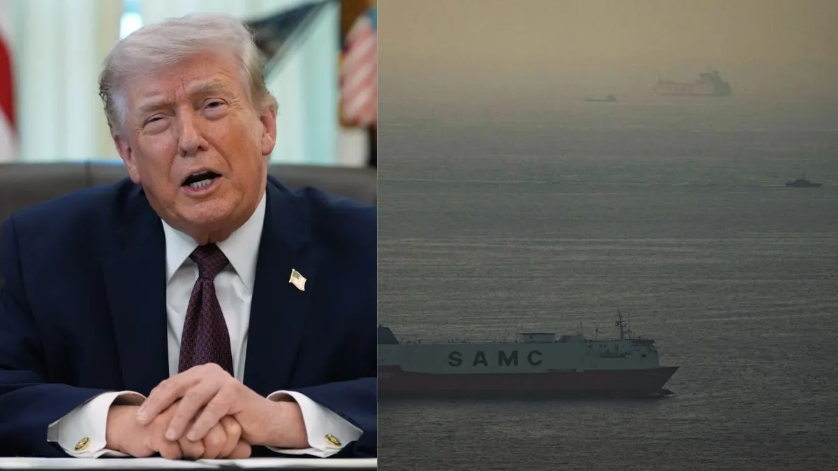 अमेरिका के राष्ट्रपति डोनाल्ड ट्रंप और स्ट्रेट ऑफ होर्मुज।- India TV Hindi