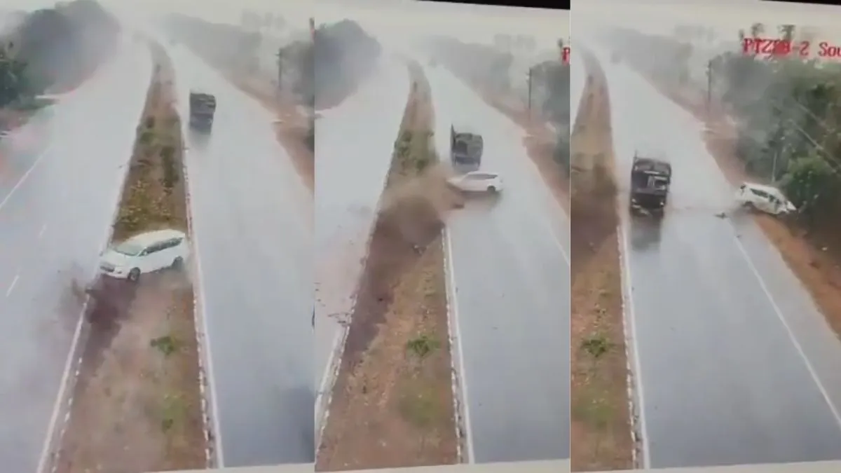 डिवाइडर पार करके लॉरी से टकराई इनोवा। - India TV Hindi