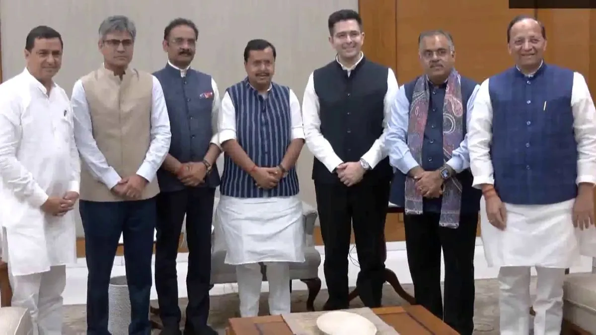 राघव चड्ढा, संदीप पाठक और अशोक मित्तल भाजपा में शामिल।- India TV Hindi