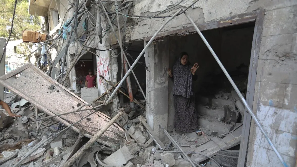 गाजा पर इजरायली हमले का एक दृश्य (फाइल)- India TV Hindi