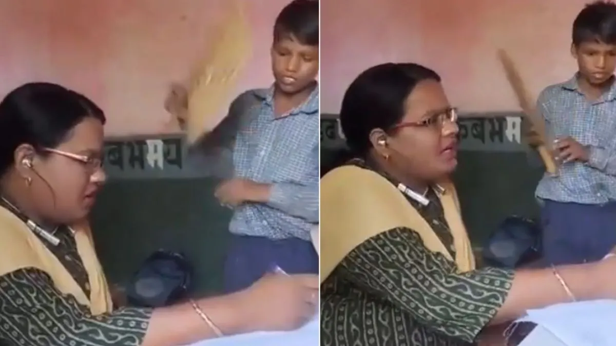 School Student Video, MP School Teacher Video, Rewa School Video, Viral News, News in Hindi, India T- India TV Hindi