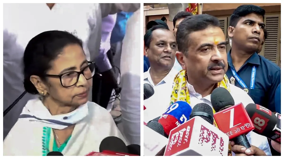 ममता बनर्जी और सुवेंदु अधिकारी- India TV Hindi