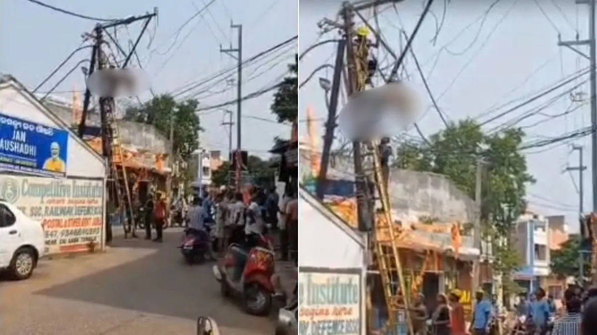 खंभे पर काम कर रहा था...- India TV Hindi