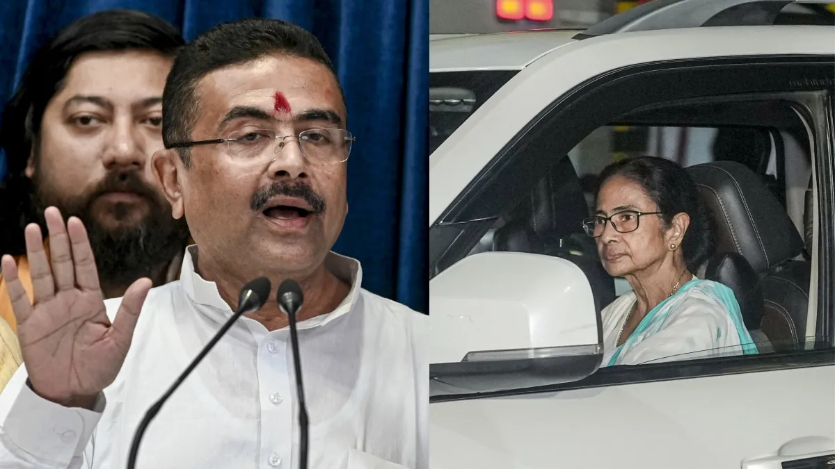 पश्चिम बंगाल के मुख्यमंत्री शुभेंदु अधिकारी और टीएमसी प्रमुख ममता बनर्जी- India TV Hindi