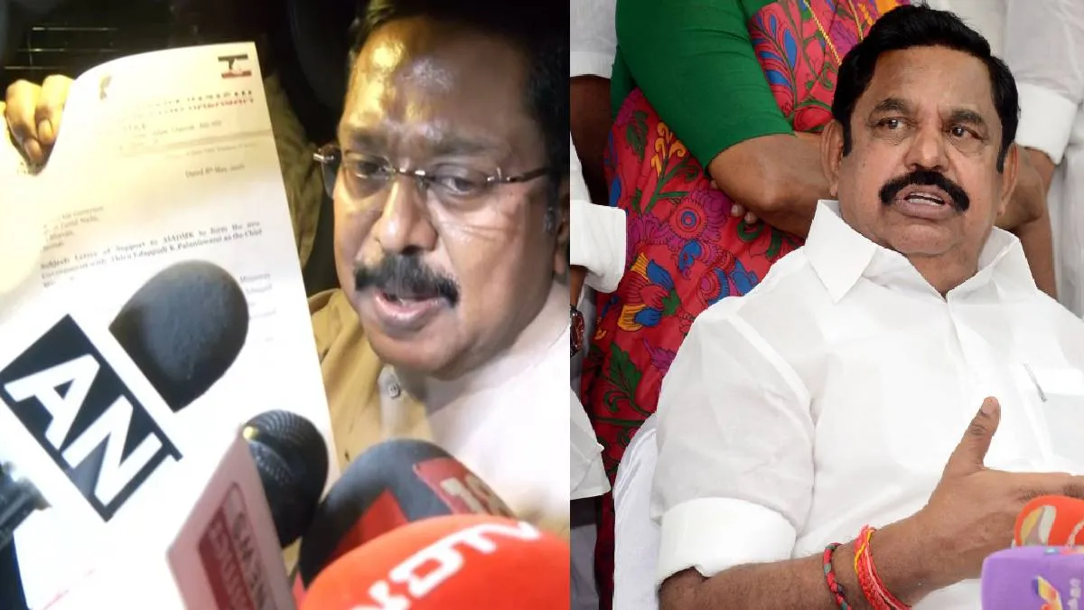 AMMK संस्थापक दिनाकरन और AIADMK नेता पलानीस्वामी। फाइल- India TV Hindi