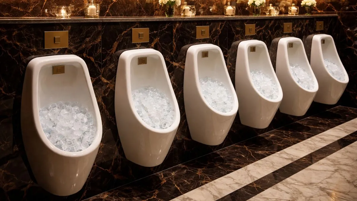 Why Luxury Hotels Put Ice Cubs in Urinals, Why Hotels Put Ice Cubs in Urinals, Ice Cubs in Urinals R- India TV Hindi