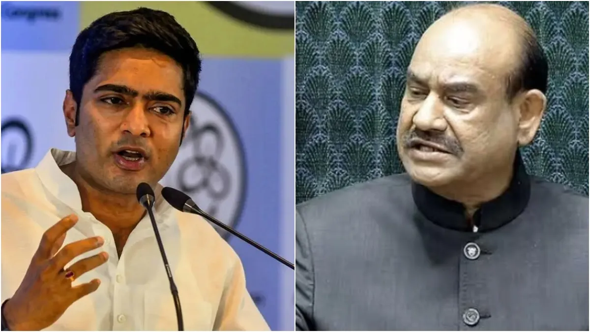 टीएमसी नेता अभिषेक बनर्जी और लोकसभा स्पीकर ओम बिरला- India TV Hindi