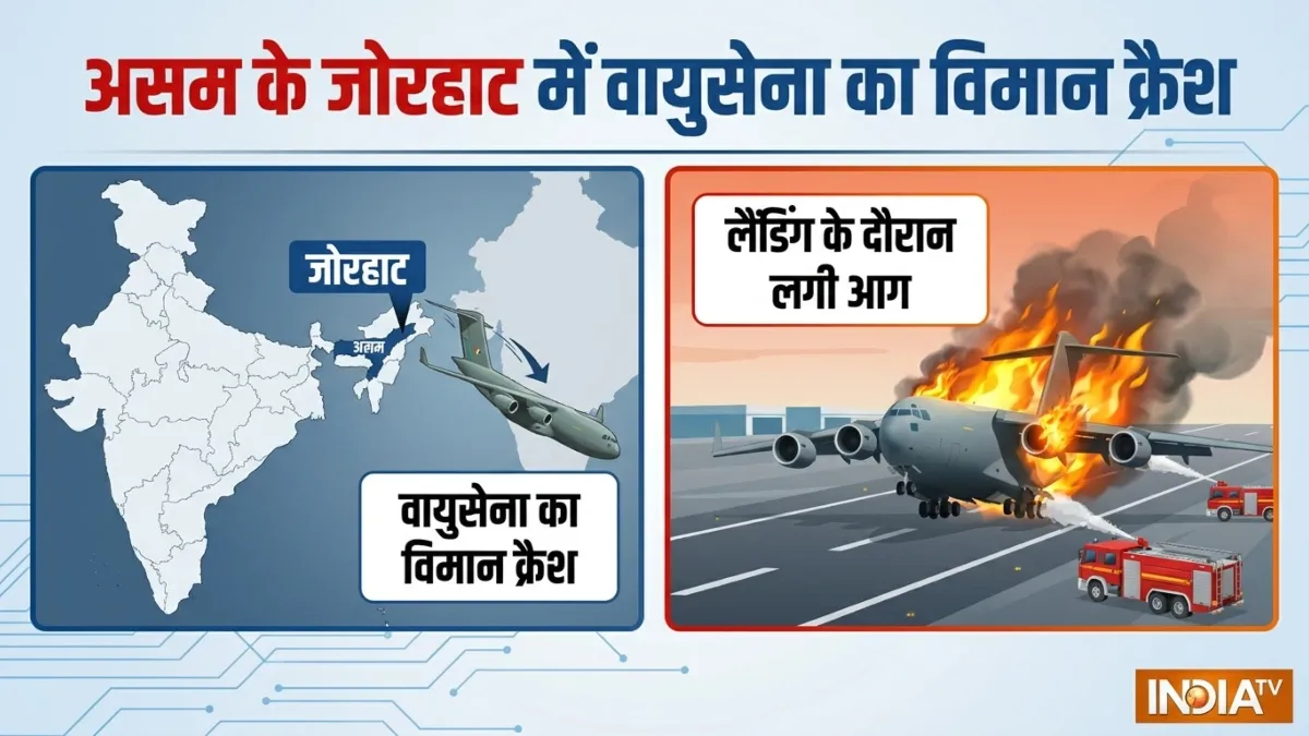असम में हादसे का शिकार हुआ इंडियन एयरफोर्स का एयरक्राफ्ट, जोरहाट में हुई घटना