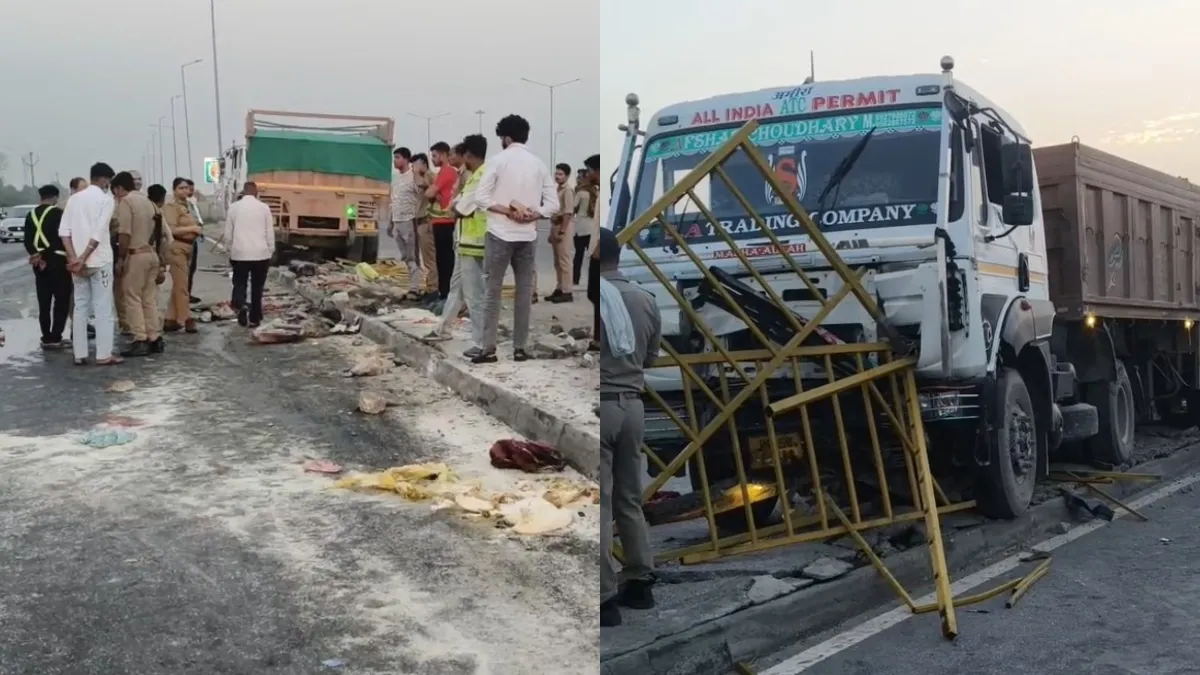 हापुड़ में नेशनल हाईवे पर खड़ी बस के यात्रियों को ट्रक ने कुचला, 2 की मौत, 7 लोग गंभीर रूप से घायल