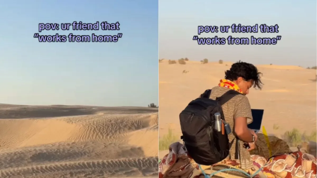 man joined zoom call from the sahara desert, viral video, aaj ka viral video, viral video, viral new- India TV Hindi