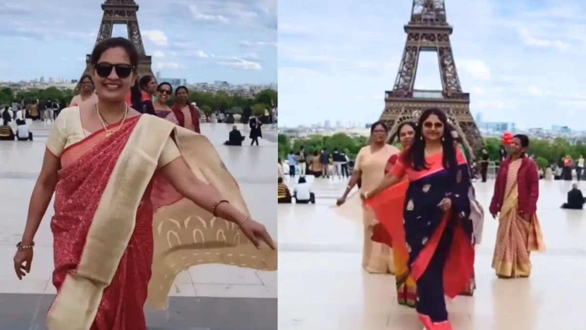 indian womens ramp walk video, Eiffel tower video, aaj ka viral video, viral video, viral news, news- India TV Hindi