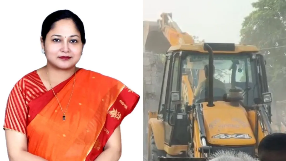 मंत्री श्वेता गुप्ता के आवास पर चला बुलडोजर।- India TV Hindi