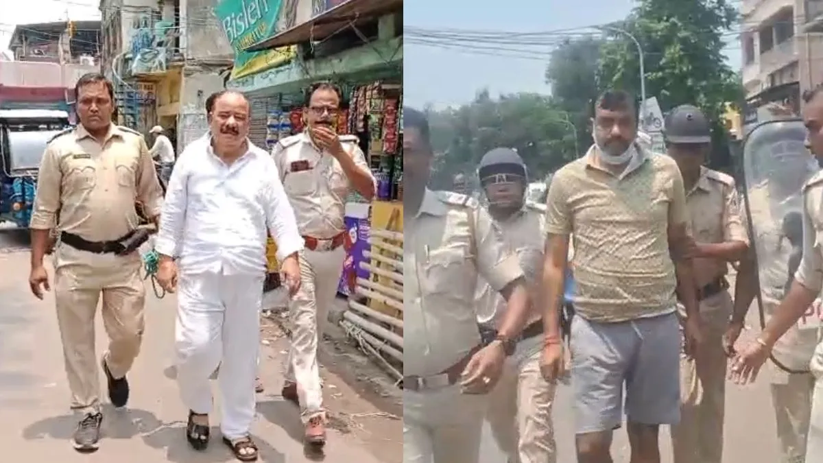 टीएमसी नेता सैयद इकबाल और विजय सिंह की पुलिस ने निकाली परेड।- India TV Hindi