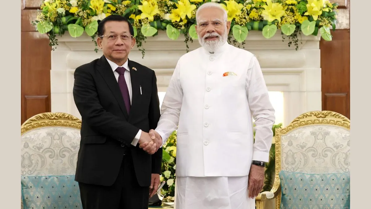 म्यांमार के राष्ट्रपति ने PM मोदी से की मुलाकात।- India TV Hindi