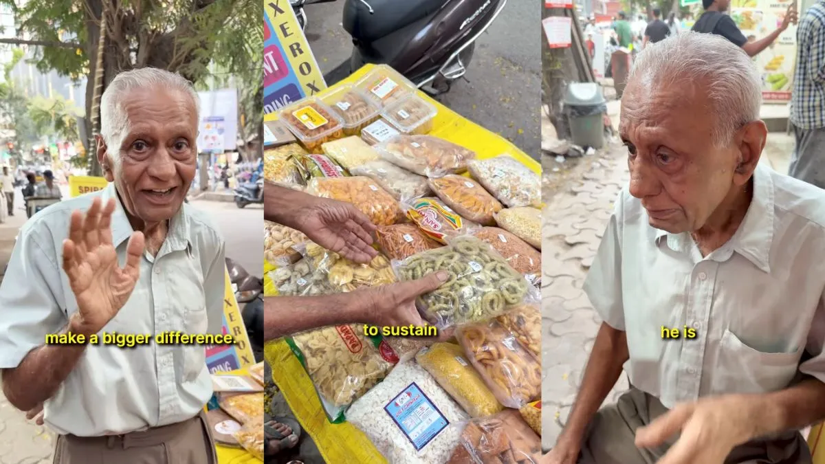 old man selling snacks video, Mumbai today trending video, viral news, viral news in hindi- India TV Hindi