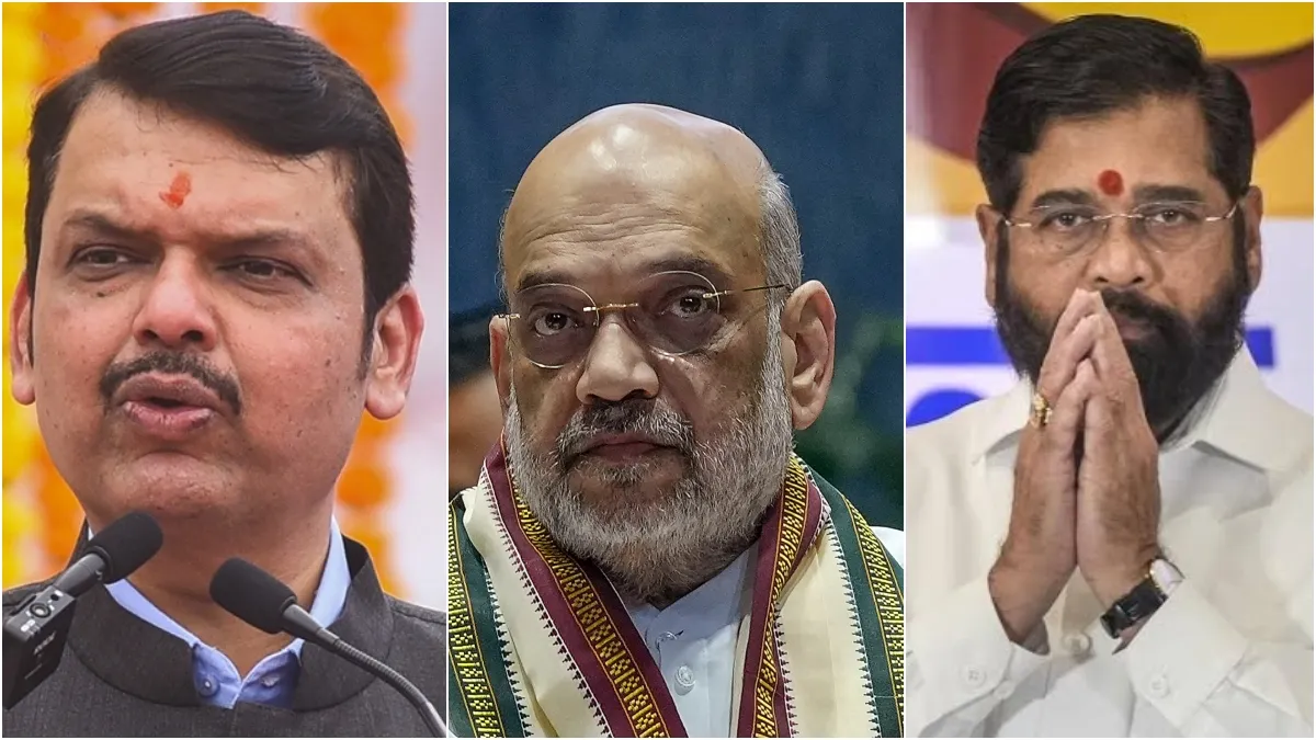 सीएम देवेंद्र फडणवीस, केंद्रीय गृह मंत्री अमित शाह और डिप्टी सीएम एकनाथ शिंदे- India TV Hindi